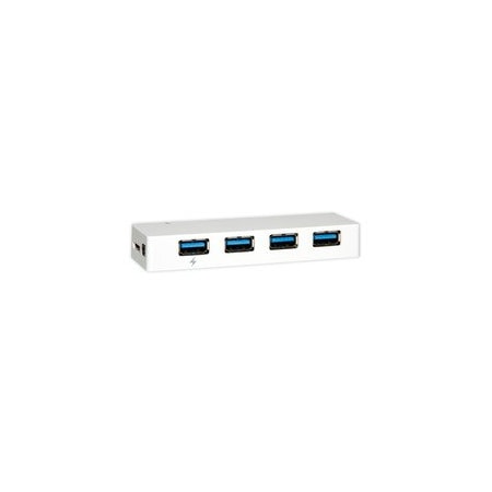 Cable Wholesale USB 3.2 Gen 1x1 Super Speed 4 Port Hub, 5 Gbps, White, Self Powered 41U3-32004
